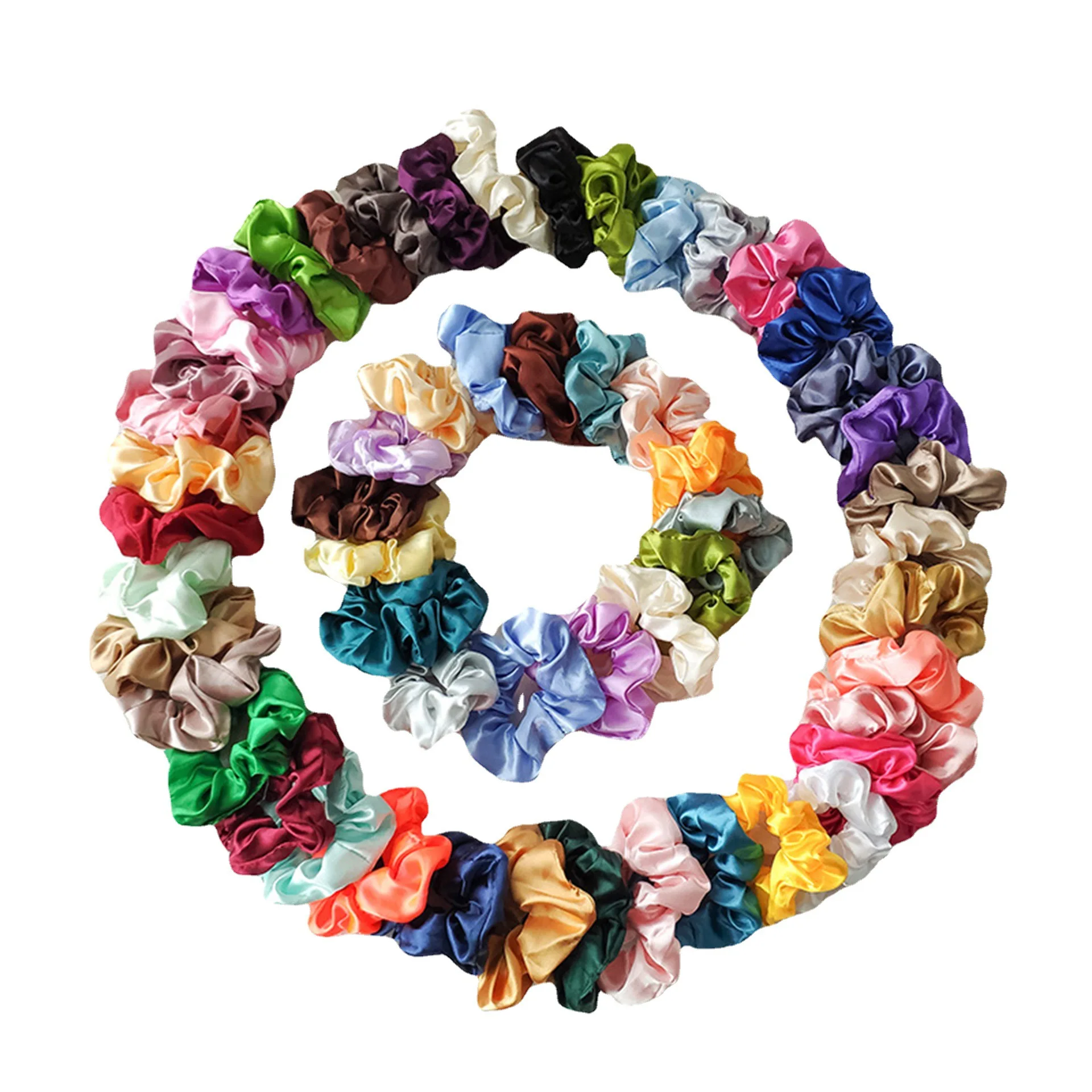 Fashion trend solid Hairbands Elegant Women and girls Sweet Colorful Chiffon Tie-dyed Hair Accessories Scrunchies