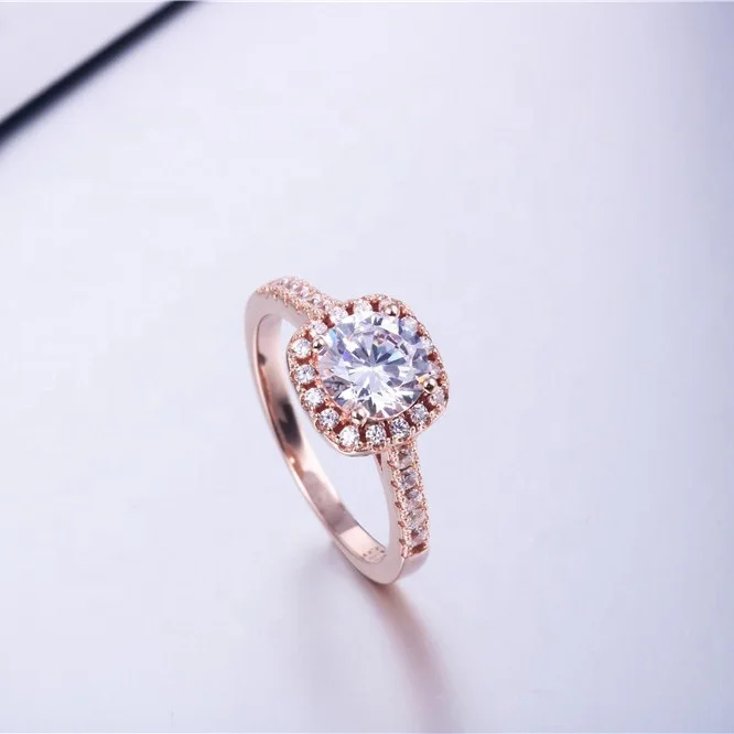 YFN Fine Jewelry 925 Sterling Silver Cushion Cut CZ Diamond Engagement Wedding Ring