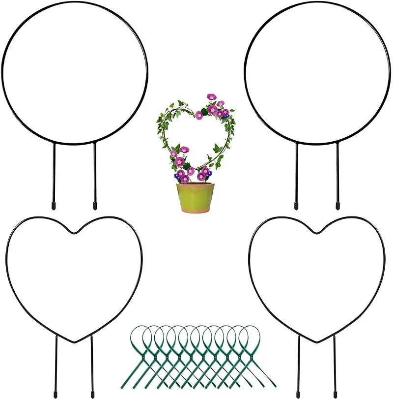 Modern Circular Plant Climbing Frame Bracket Cross-Border Exclusive Creative Love Flower Rack Plastic for Garden planting
