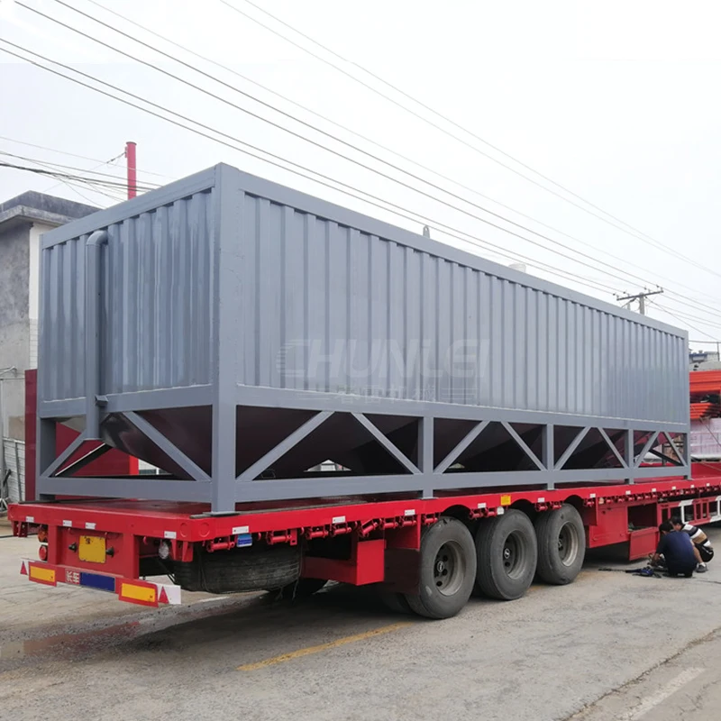 Stock Available Horizontal Cement Silo 60T Cement Tank With Vibration Motor