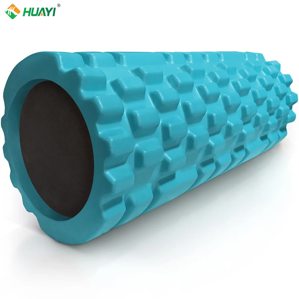 Huayi High density muscle fitness massage solid foam camo column roller Custom logo hollow yoga back eva solid foam roller
