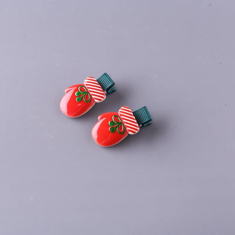 Hot-sell Cute Mini Christmas Acrylic Headwear Hair Clip For Kids Children Christmas Hair Accessories