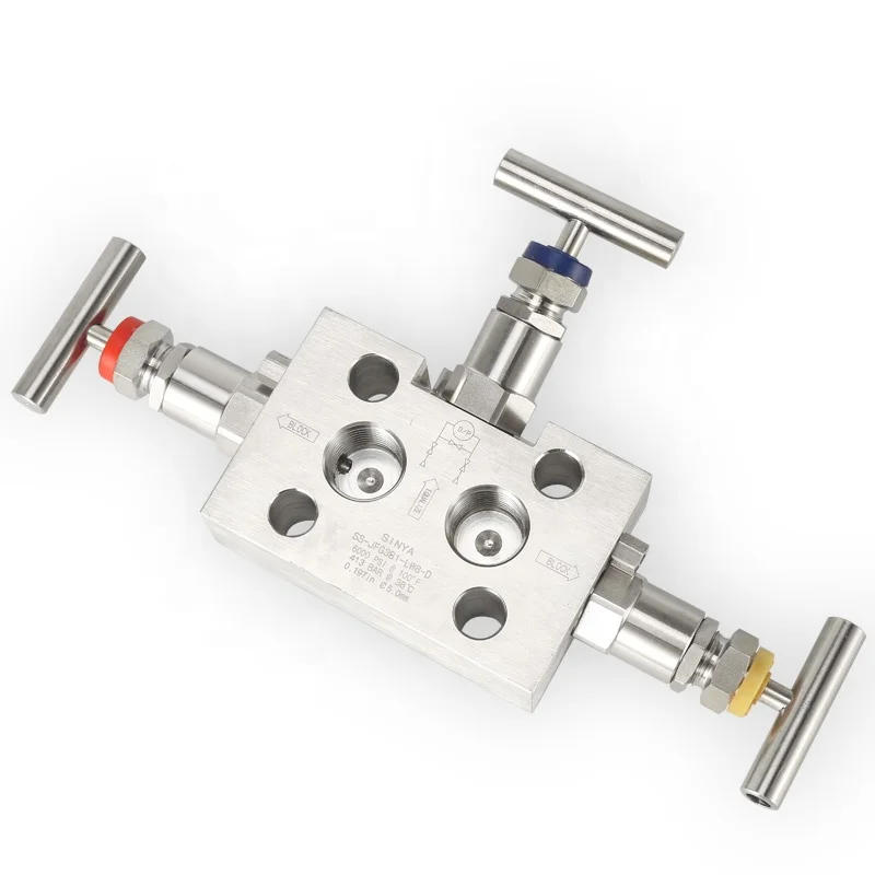 High Pressure Instrument Manifolds For Direct Mounting Three  Valve Manifolds Needle Valve High Pressure Flang 3 Valve Manifold