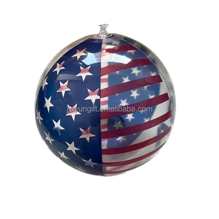 beach ball with usa flag printing