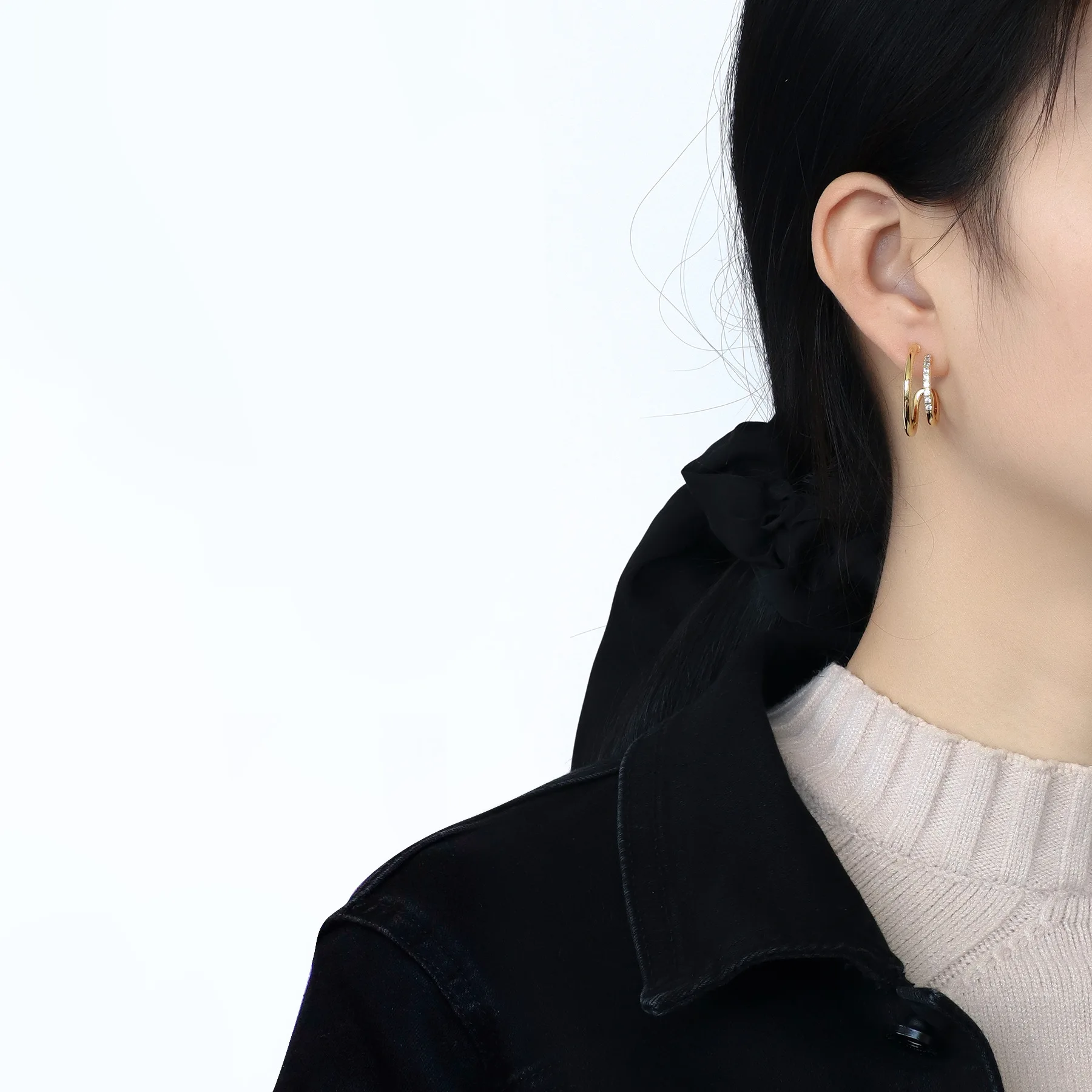 2022 Trendy Earring 18K Gold Plated Hollow Geo Cut Hoop Earring Big  Earrings Wholesale