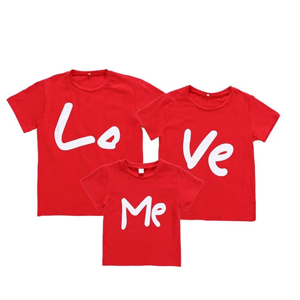 Новинка 2021 года; Уникальный красный мягкий хлопковый Семейный комплект одежды на День святого Валентина