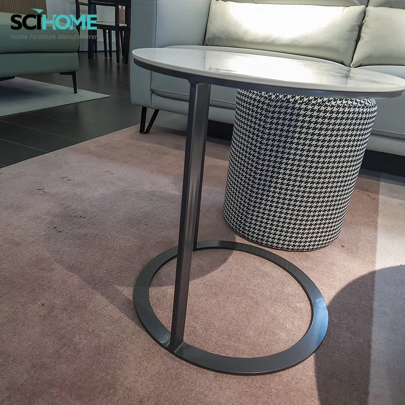 SCIHOME Multi Function Round Marble Coffee Table