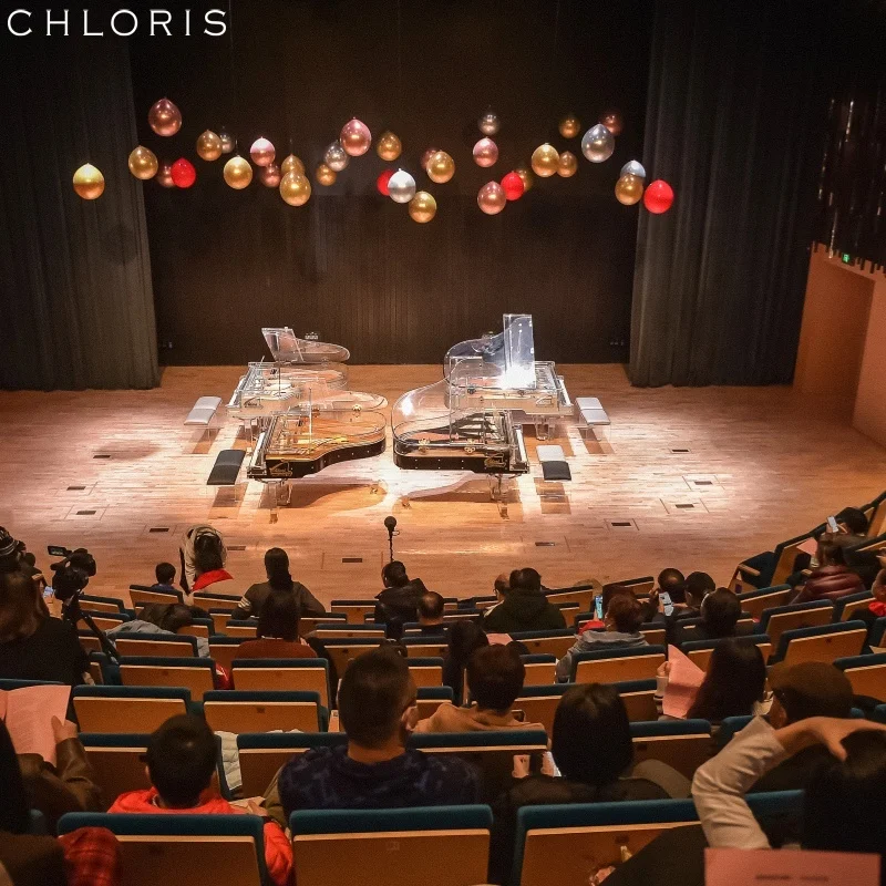 Factory  Popular Acrylic Crystal Piano Customized Transparent Glass Acrylic Grand Piano HG168A