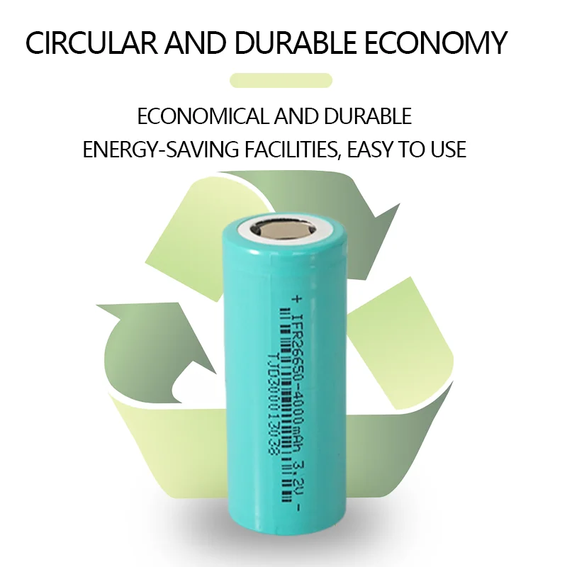 high capacity rechargeable 3.2V IFR26650 4000mAh lithium battery cylindrical LiFePO4
