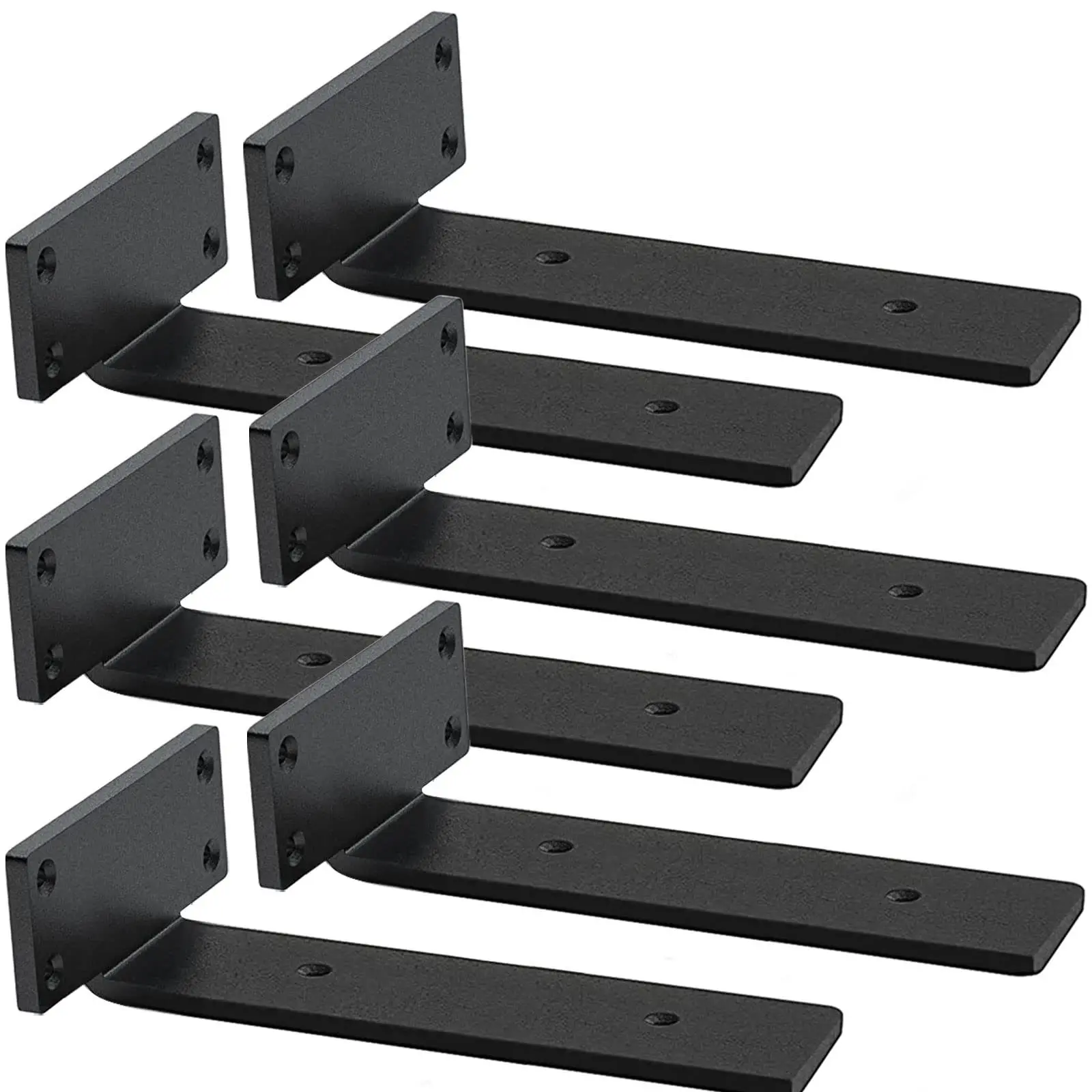 5mm Thicken Heavy Duty Hardware Supports Metal Cast Iron L Wall Mount Floating Shelf Brackets for Wooden Shelves