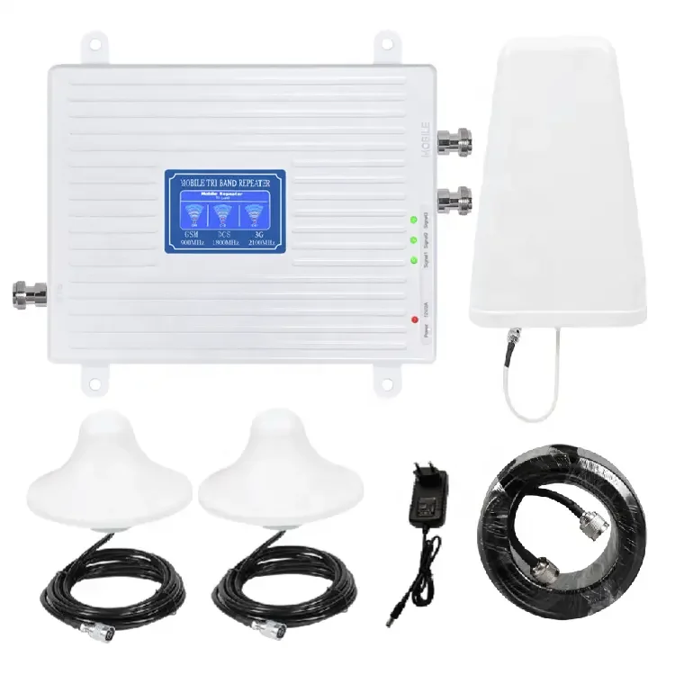 2024 2 3 4G 900 1800 2100Mhz Tri Band Factory Most Affordable Mobile Phone Signal Network Repeater / Booster / Signal Amplifier