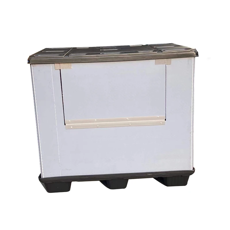 Автомобильные детали, квадратная черная пластиковая Штабелируемая складная коробка для поддонов