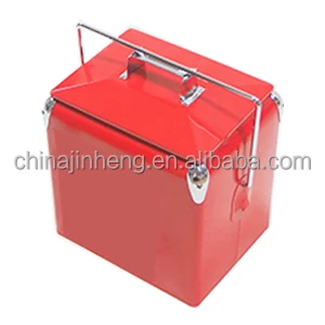 Top seller promotional metal square 13 L iron water cooler ice boxes for outdoor camping