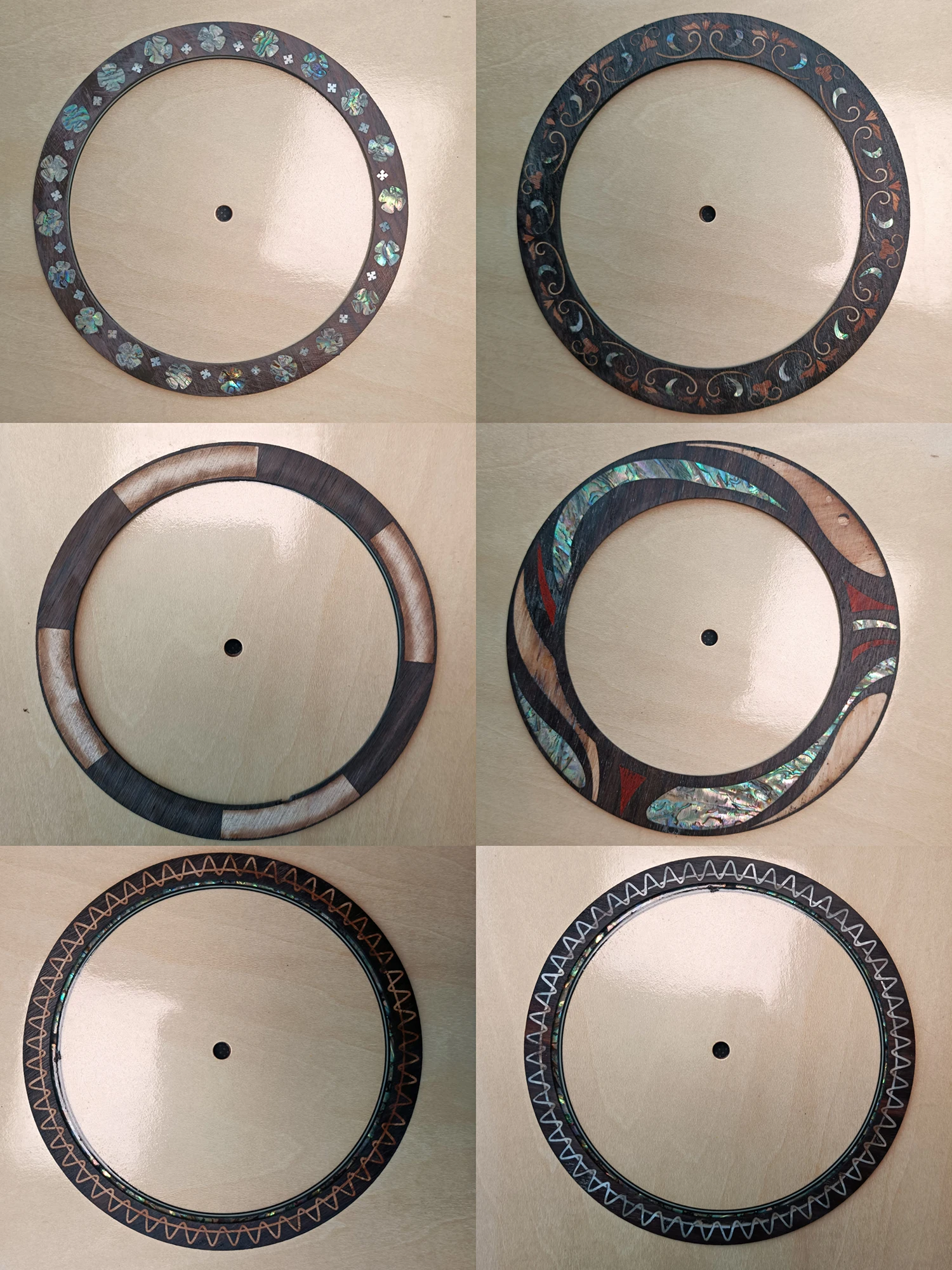 various natural wood Guitar Rosste&Sound hole Shell & wood and acrylic inlay Source Musical instrument accessories manufacturer