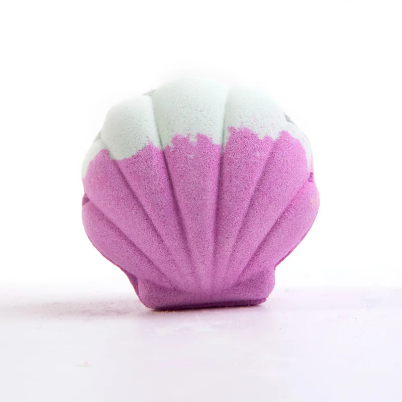 110G Luxury Body Care Trendy Products Child Friendly Unique Marine Shell Shaped Kids Ocean Shell Bath Bombs With Toys Inside