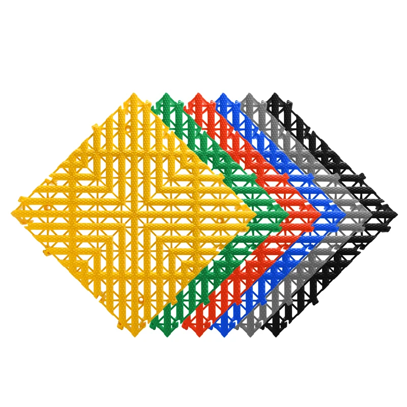 400*400*18mm anti slip pp interlocking garage floor tiles/removable plastic interlocking floor mats for car wash