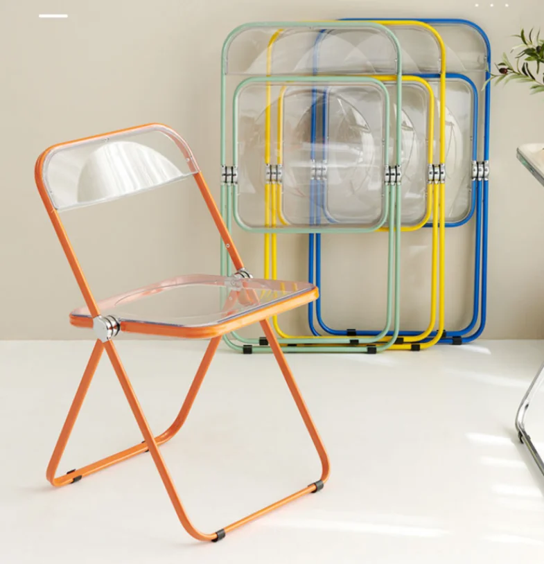 Factory supply Acrylic Folding Chairs Pc Transparent colorful Plastic Chairs