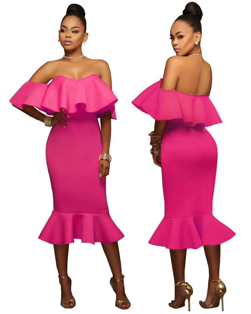 Wholesale S8500 multiple color available   trumpet women night club wear party dresses