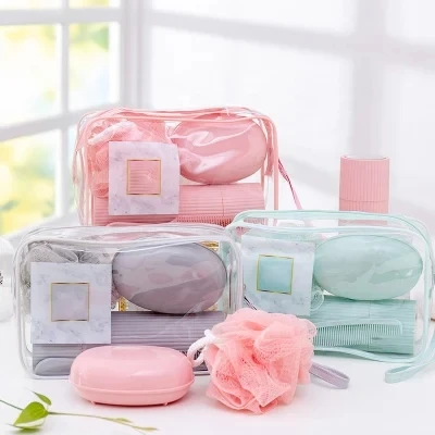 Custom Print Transparent Clear Waterproof Beach Bag Kraft Zipper Bag Women Toiletry Makeup Travel PVC Cosmetic Bag