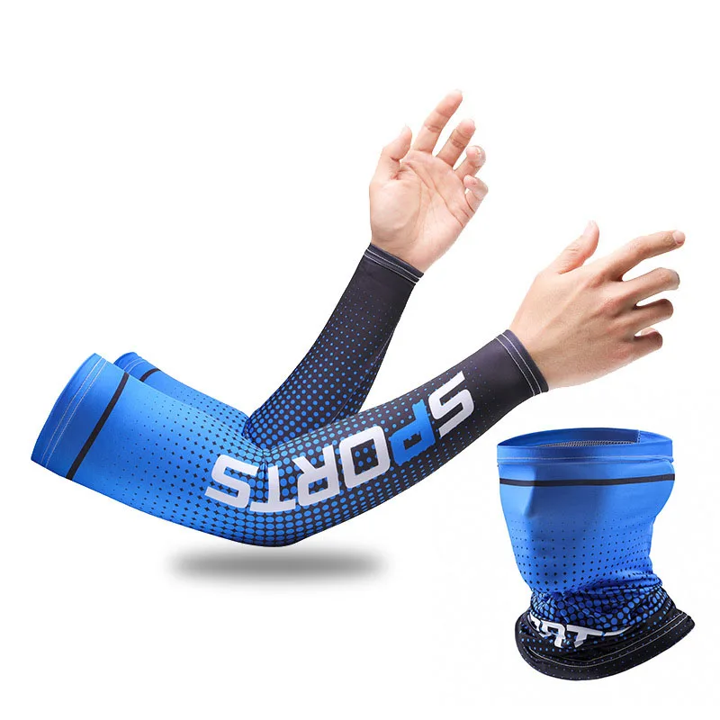 New arm sleeves mask set Cover Running UV Protection baseball face shield flex arm Sleeves sports Cycling Arm Sleeves