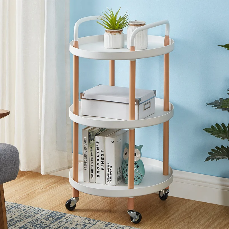 Modern simple design 2-tier 3-tier storage rack utility home kitchen white storage hand trolley bathroom storage rack