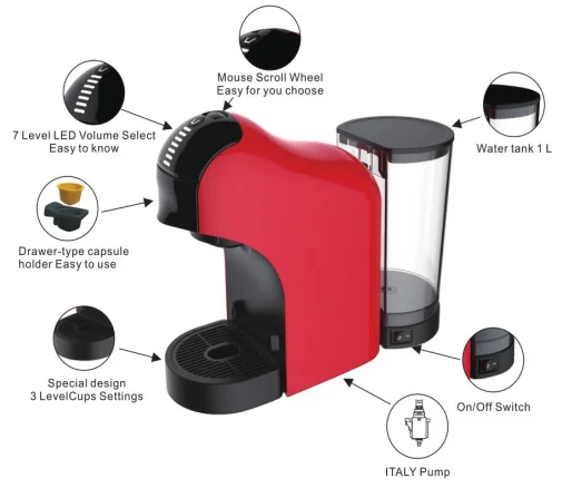 Hot selling Automatic 15 bars Multi capsule coffee machine( Nespresso,Dolce gusto,Coffee powder)