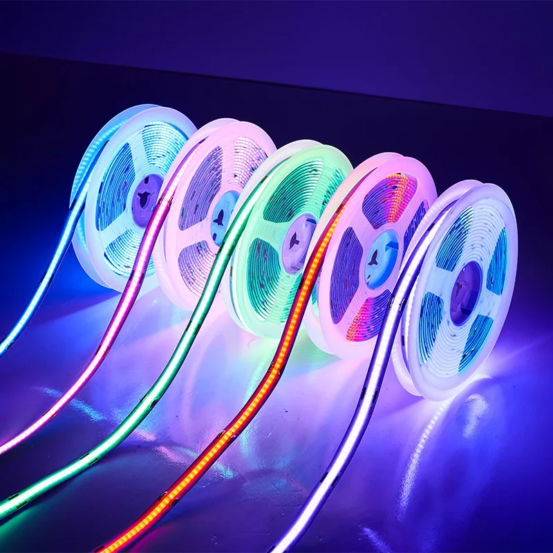 Теплый Белый супер яркий гибкий поставщик 320 светодиод Smart Rgb 24 В Rgbic уличный Водонепроницаемый Cob светодиодные полосы света