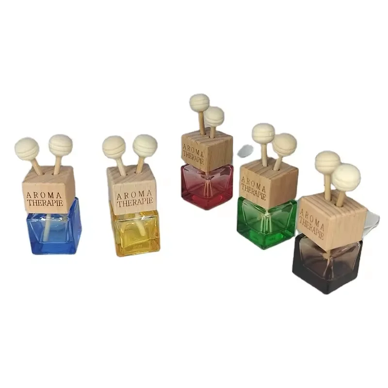 Hot Selling Clip Glass Car Perfume Bottles Empty Air Freshener Perfume Glass Fragrance Aroma Car Diffuser Bottle