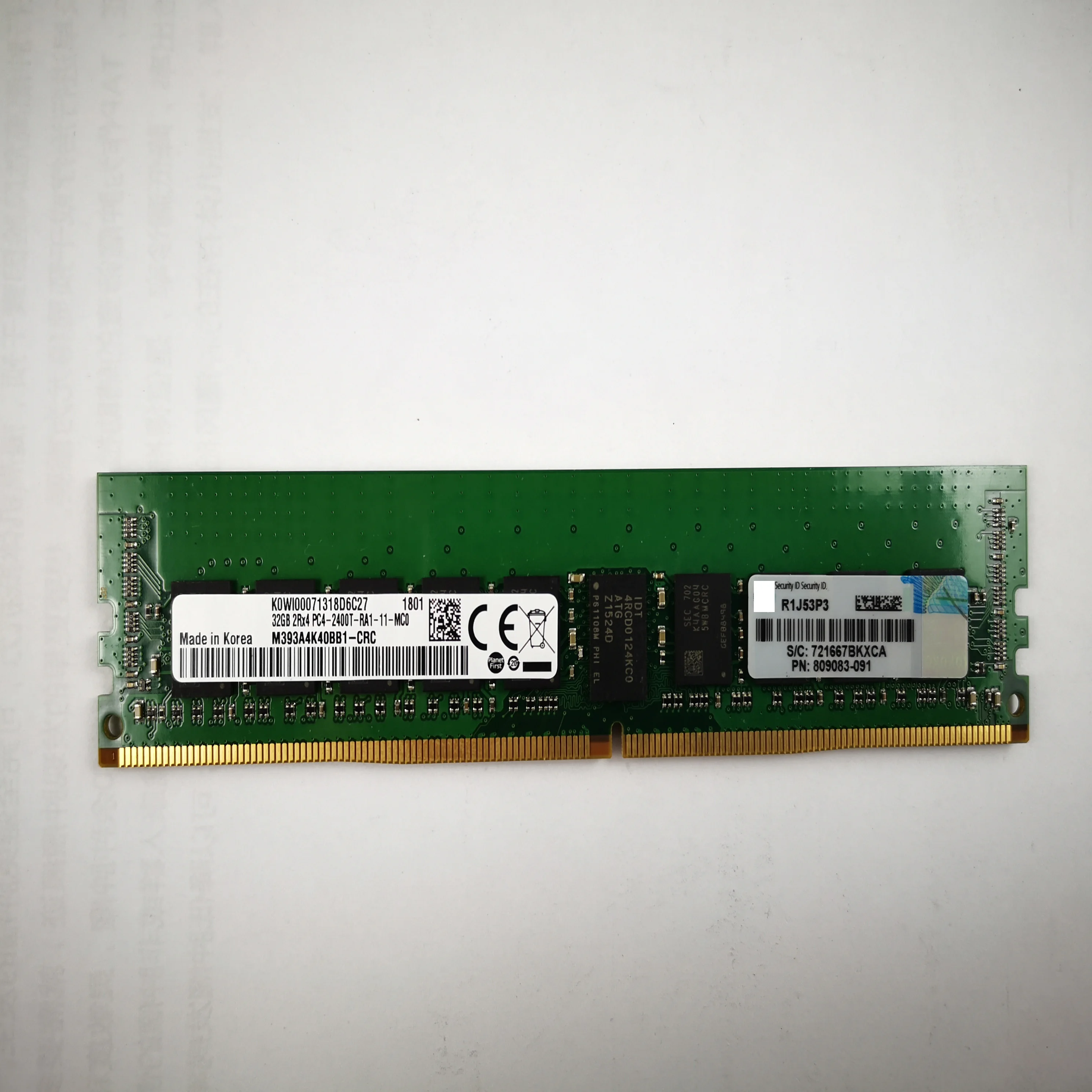 Смарт-карта памяти 805351-B21 32 Гб (карта 1x32GB) двухранговая x4 DDR4-2400 CAS-17-17-17 регистровая память комплект AB