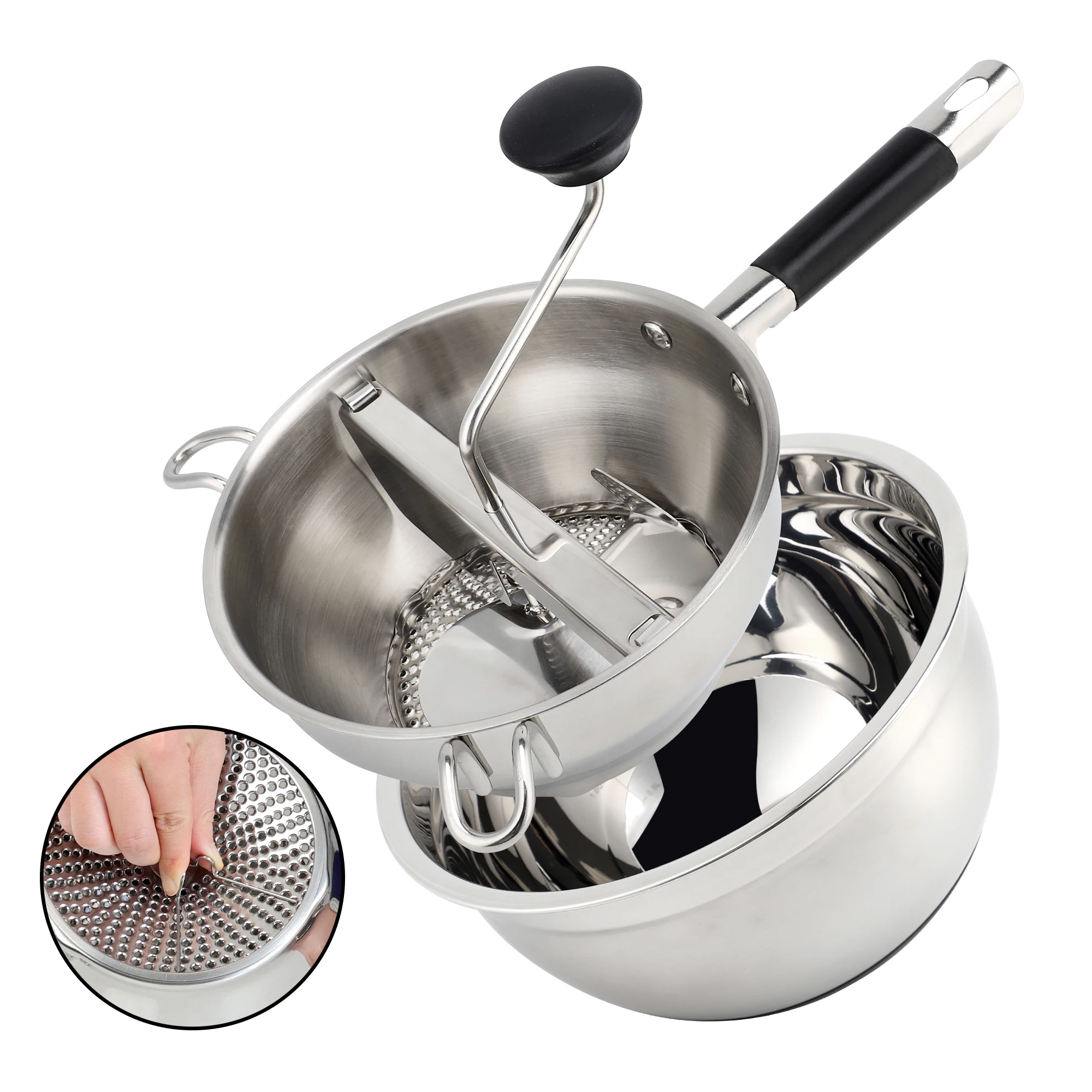 Прямая Продажа с завода, набор смесительных чаш из нержавеющей стали, роторная пищевая мельница, ситечко для овощей, салатницы