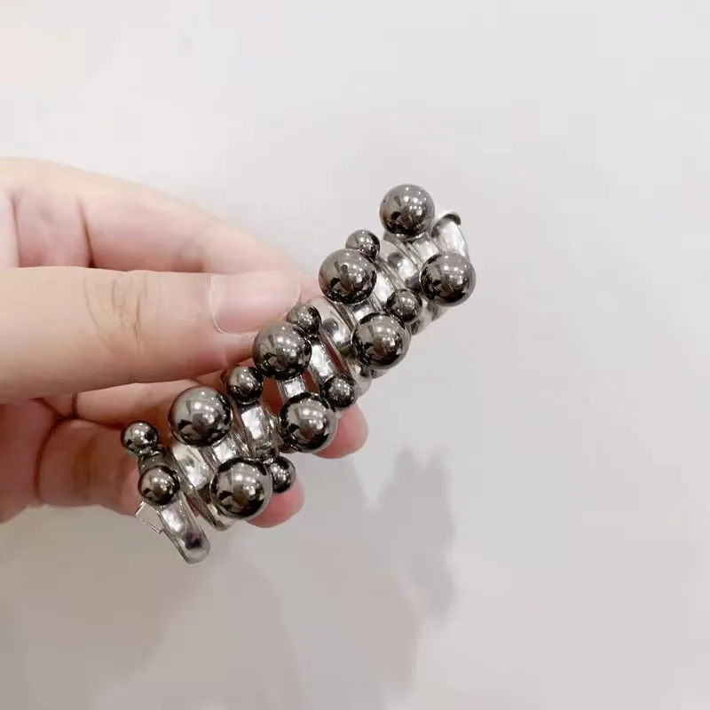 Colorful Pearl Phone Cord Wire Hair Bands Waterproof Hair Coils No Damage Kids Girls Telephone Straight Spiral Hair Ties