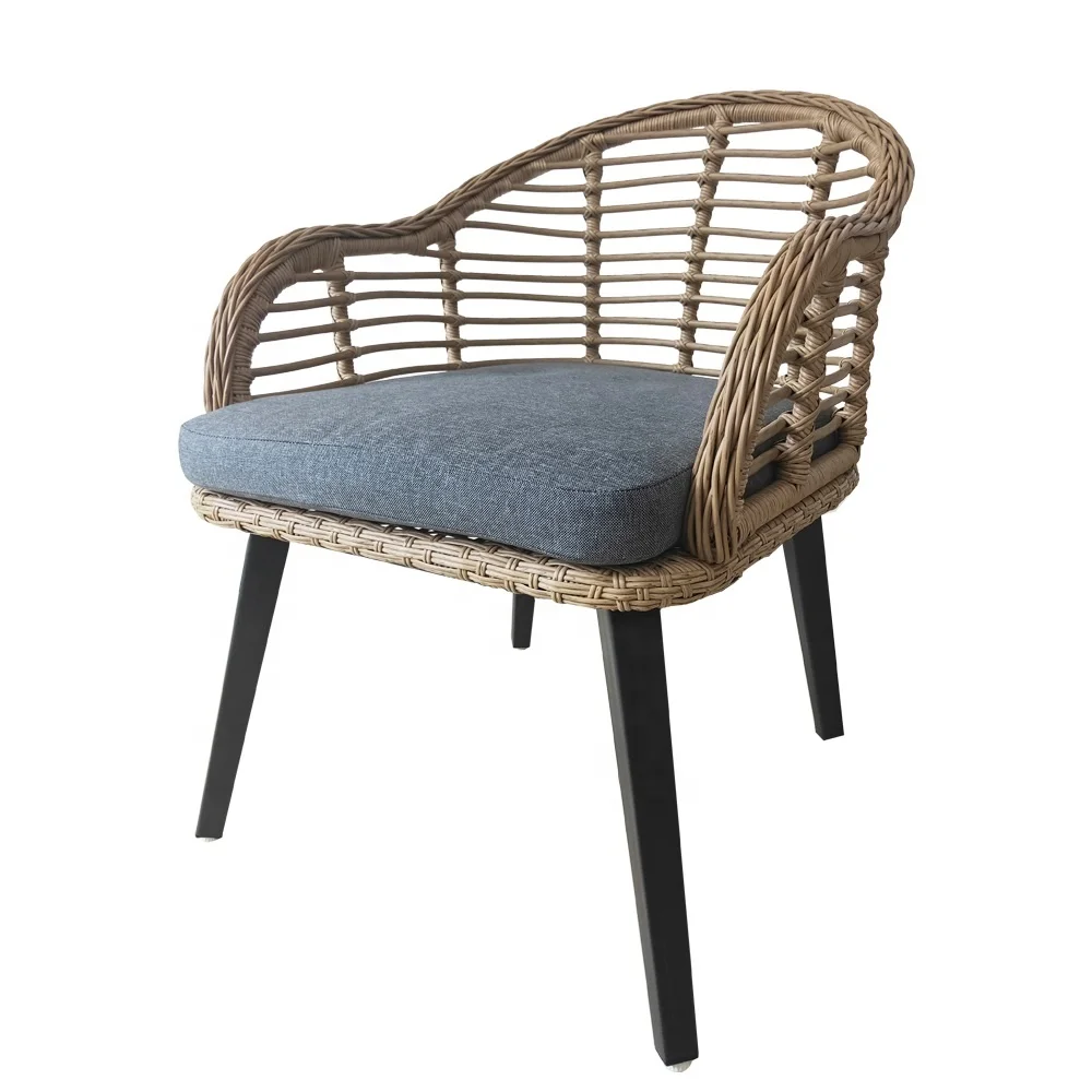 New Product Garden Sun Steel Metal Furniture with Cushion Dining Armchair Outdoor Chair