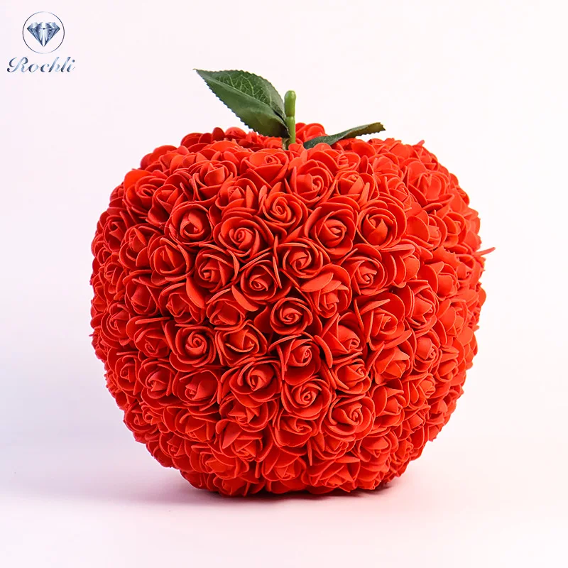 Wholesale Christmas Eve Decorative Red Apple Rose Flowers & Plants Artificial Gift Box Handmade Soap Artificial Flower