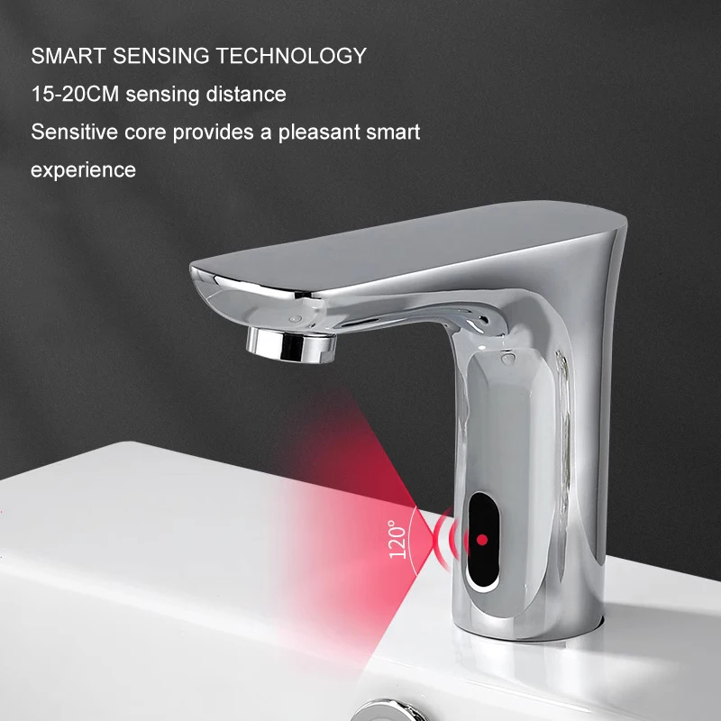 Pexmax High Quality Brass Bathroom Mixer Tap Single Hole Touch Sensor Smart Sink Water Tap Wash Basin Faucet Smart Faucet