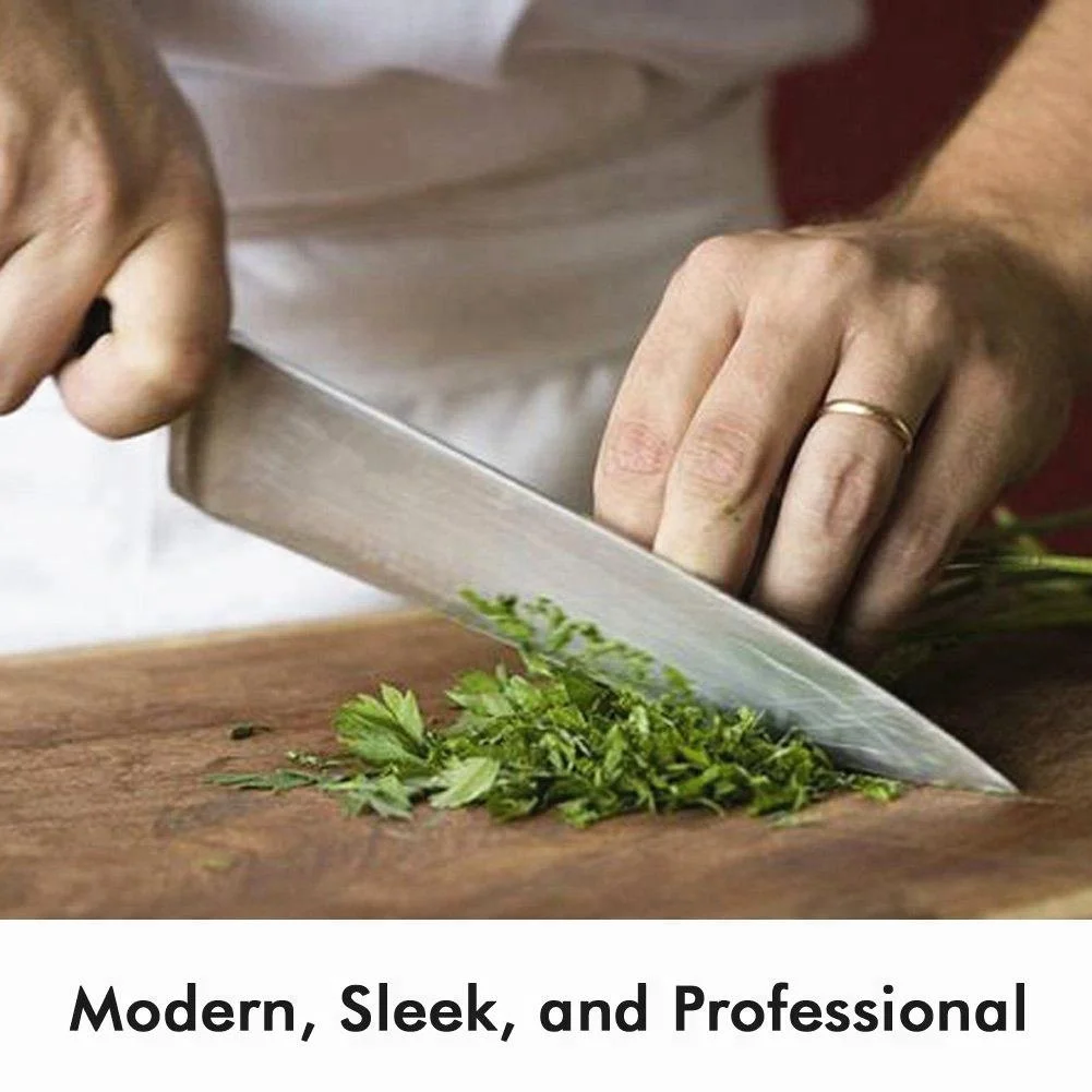 
Stainless Steel Forged Kitchen Knife Set With Magnetic Wood Block - Chef, Bread, Carving, Paring, Utility Knife and Scissors 