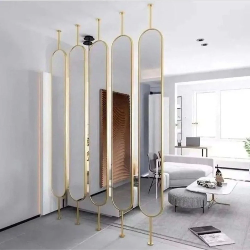 modern reusable structure laser cut aluminum stainless steel screens mirror room divider partition wall privacy fence panel