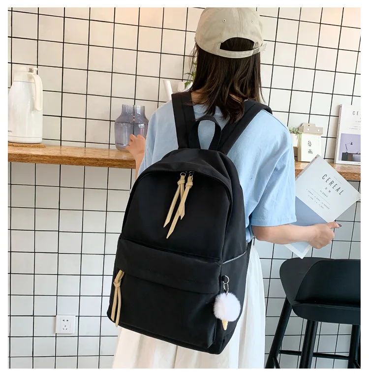 New Arrives Teenage Canvas Backpack Student School Backpack Female Outdoor Travel Bag School Bags