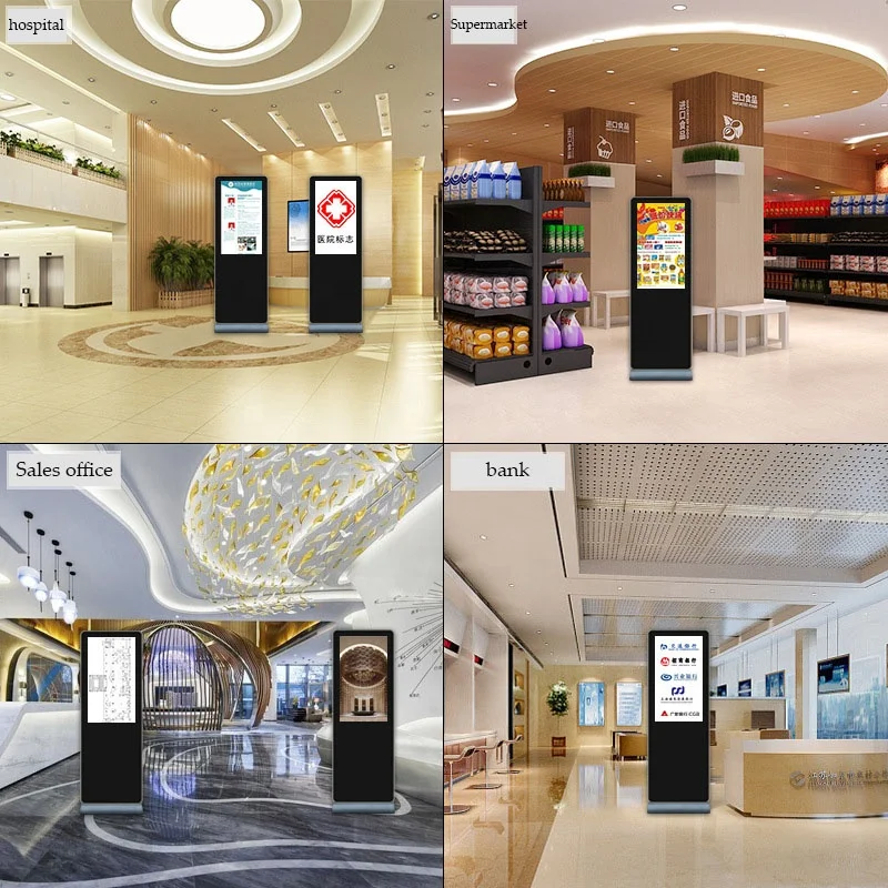 Smart Kiosk touch screen 43 49 inch All In One PC remote operate Display Vertical Floor Standing Android Media Player