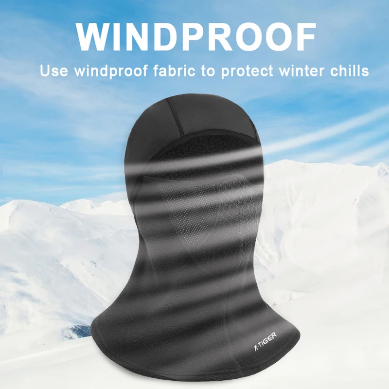 
X-TIGER Winter Cycling Mask Fleece Thermal Cycling Cap Windproof Full Face Cover Balaclava Skiing Skating Anti-Dust Outdoor Hat 