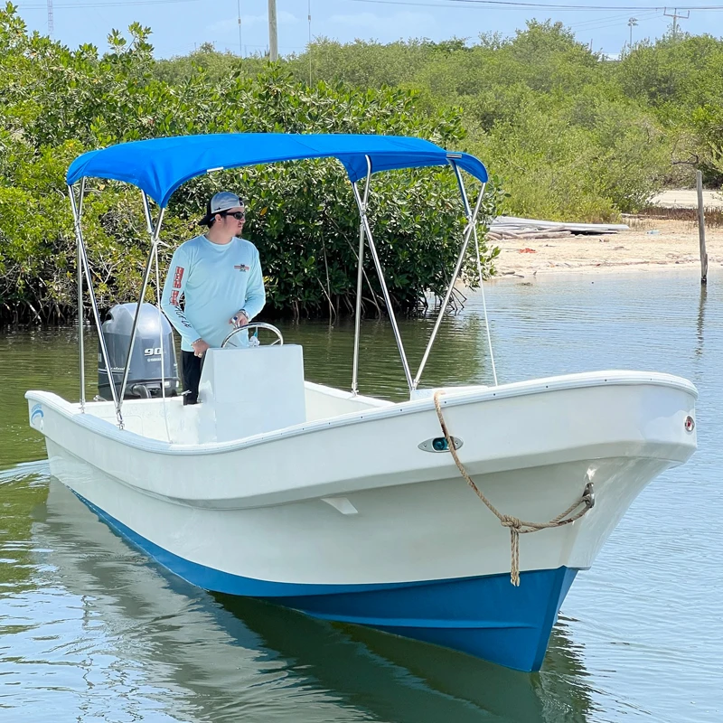 7meter sea fishing boat fiberglass hull transport cargo CE high speed outboard 100HP console awning fuel tank light leisure jet