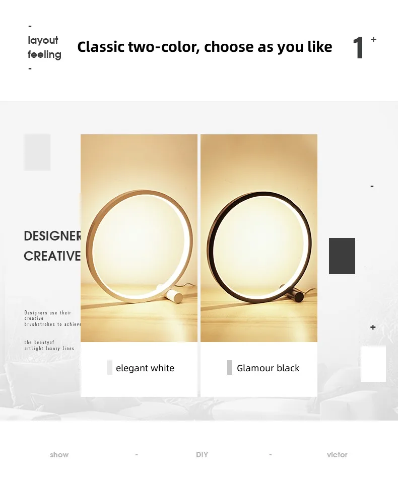 Round Shape Desk Light Bedside Touch Control Brightness Dimmable Led Tbale Circle Lamp For Bedroom Living Room