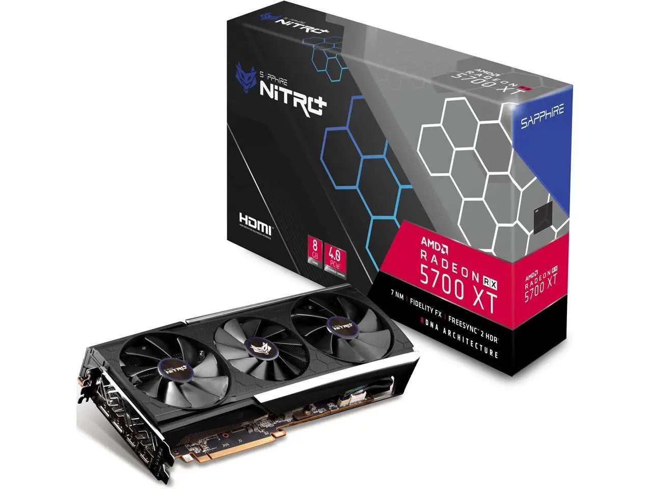 
SAPPHIRE NITRO+ Radeon RX 5700 XT 8GB 580 GDDR6 PCI Express 4.0 x16 ATX Graphics Video Card 11293-03-40G 