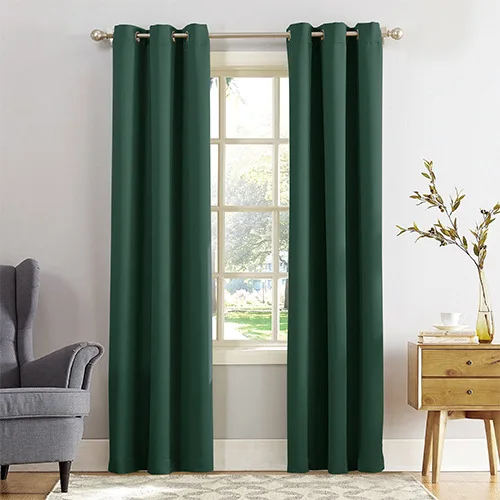 i@home Unique Design Window Decoration Light Curtains Hotel Green Blackout Curtain