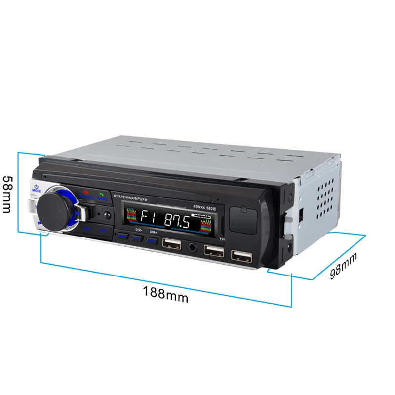 Автомобильный радиоприемник 1Din автомобильный стерео проигрыватель AUX-IN MP3 FM Радио пульт дистанционного управления автомобилем Mp3