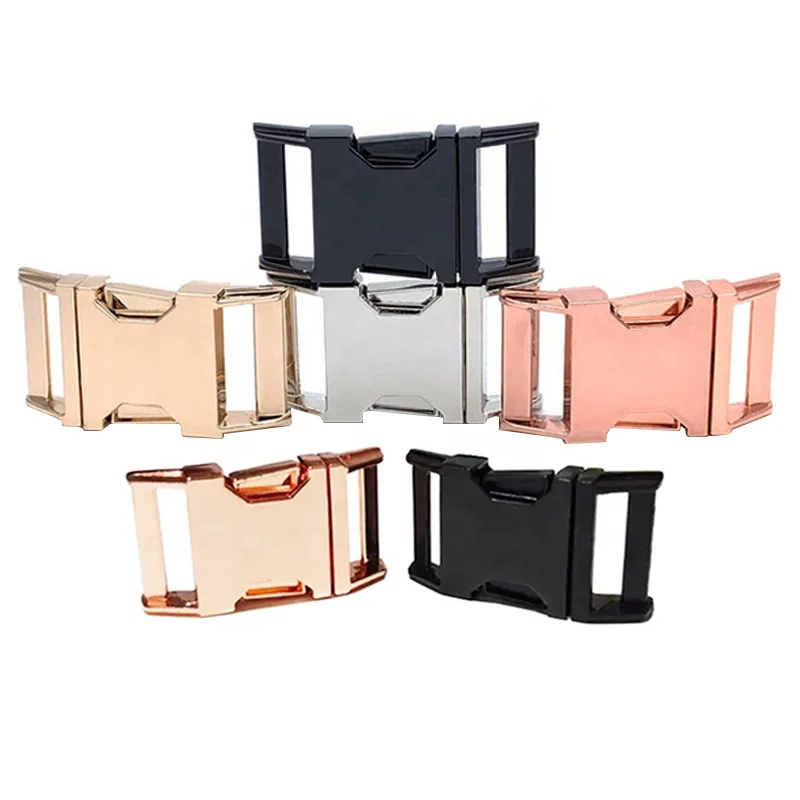 Premium rainbow plating  25mm iridescent dog collar quick release rose gold metal buckle Other Bag Parts & Accessories