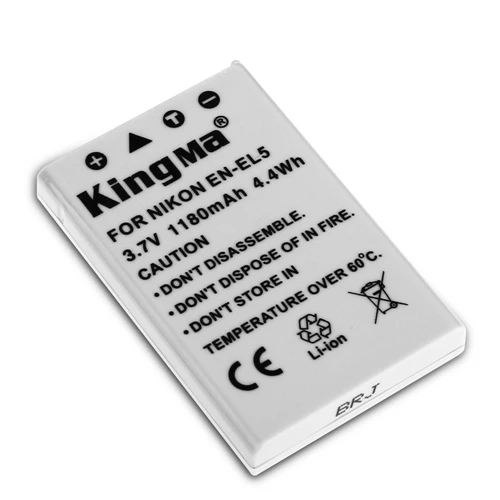 KingMa Rechargeable Camera Battery EN-EL5 1180mAh Digital Battery 3.7V Camera Battery for Nikon CoolPix 3700 4200