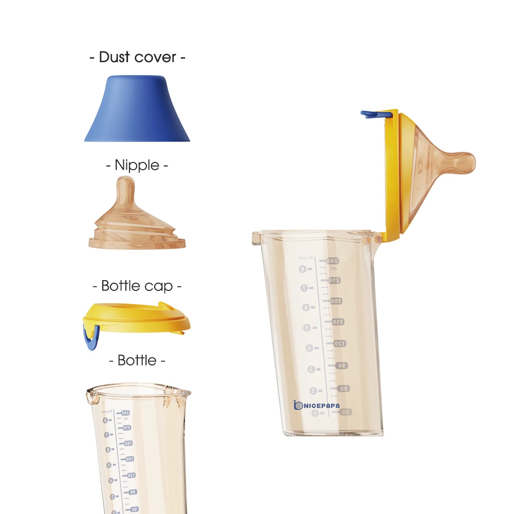 Anti-Colic Teat Bottle Easy Drinking Triangle Design Silicone Baby Bottle Formula Milk Baby Nipple Feeding Bottle