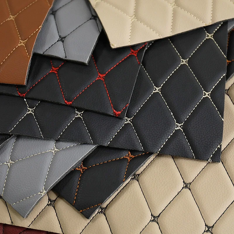 Colorful Embroidery PVC Leather Car Carpet Material