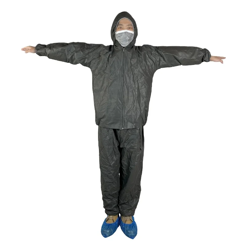 Pp Protective Clothings Gowns Coverall for Workers Hot Sale Disposable Black Adult Ce One Piece Clothing Ultraviolet Light S-5XL