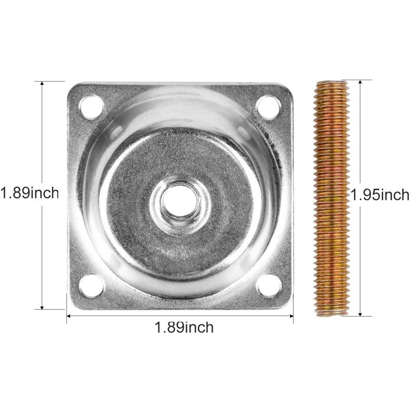 Zinc plated 4 holes sofa t-plate square sofas flat hinge plate bracket coffee tables legs chairs connector